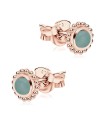 Green Quartz Stone Silver Ear Stud STS-5337